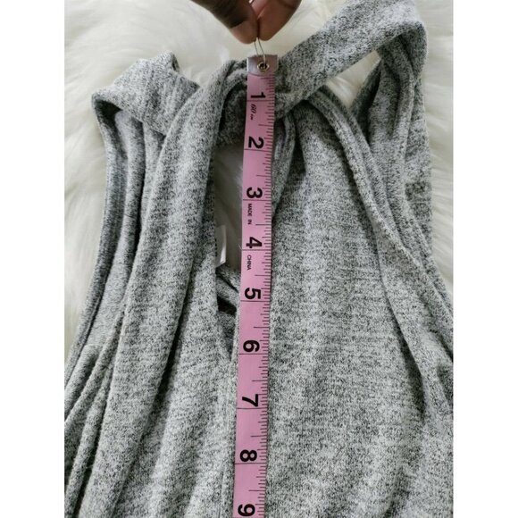 Gap Gray Marled Jersey Knit Halter Casual Romper Shorts Cotton Women's Small - Picture 6 of 9